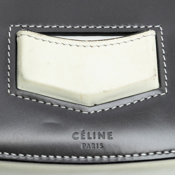 Pre-Loved Celine Small Bicolor Glazed Calfskin Trotteur Crossbody - Picture 5 of 7